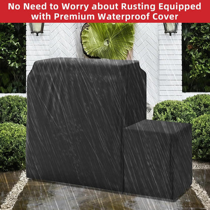 40.5" Outdoor Propane Fireplace with Tank Storage and Dust Cover-50,000 BTU Smokeless Gas Fire Pit with CSA Certified and Adjustable Flame for Patio Backyard Outdoor Heating & Decoration