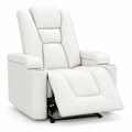 35.3" Wide Modern Faux Leather Power Home Theater Individual Seat with USB & Dual Cup Holders & Arm Storage