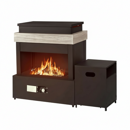 40.5" Outdoor Propane Fireplace with Tank Storage and Dust Cover-50,000 BTU Smokeless Gas Fire Pit with CSA Certified and Adjustable Flame for Patio Backyard Outdoor Heating & Decoration